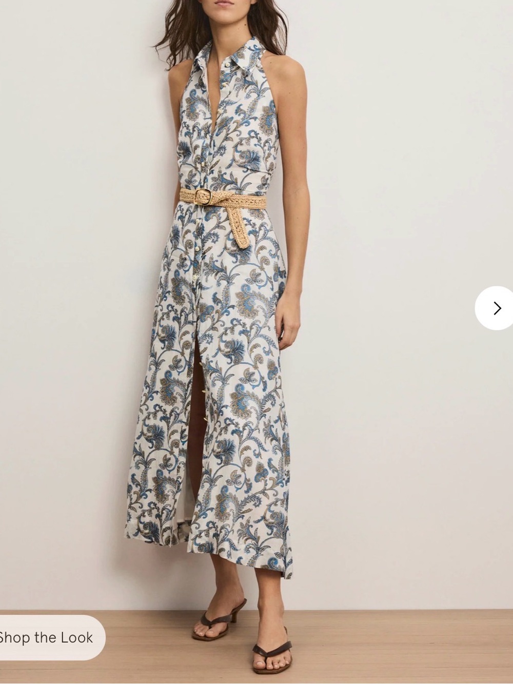 Veronica Beard Mackey Paisley Halter Midi Dress